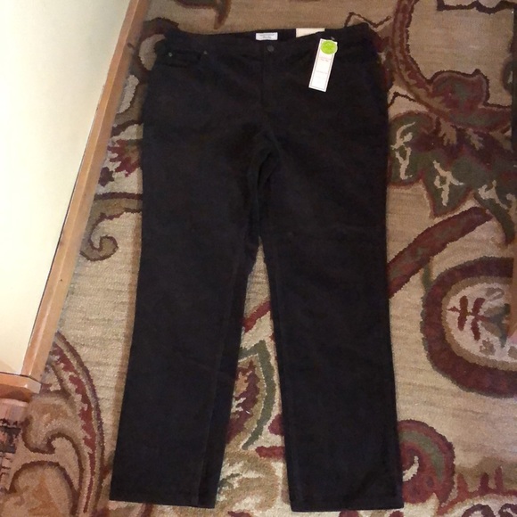 CHARTER CLUB Size 14 Short Corduroy Tummy Slim Panel Chocolate Brown Stretch NEW - Picture 13 of 16